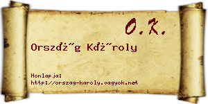 Ország Károly névjegykártya