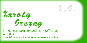 karoly orszag business card